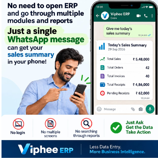 Viphee ERP - WhatsApp Sales Summary